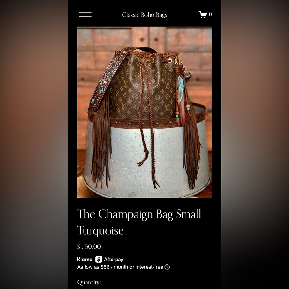 Louis Vuitton Brown Monogram Bag with Turquoise Accents